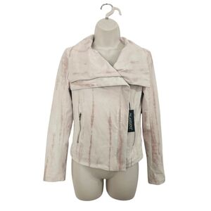 BLANK NYC Faux Suede Moto Jacket Hippie Dippie Pink Size XS NWT